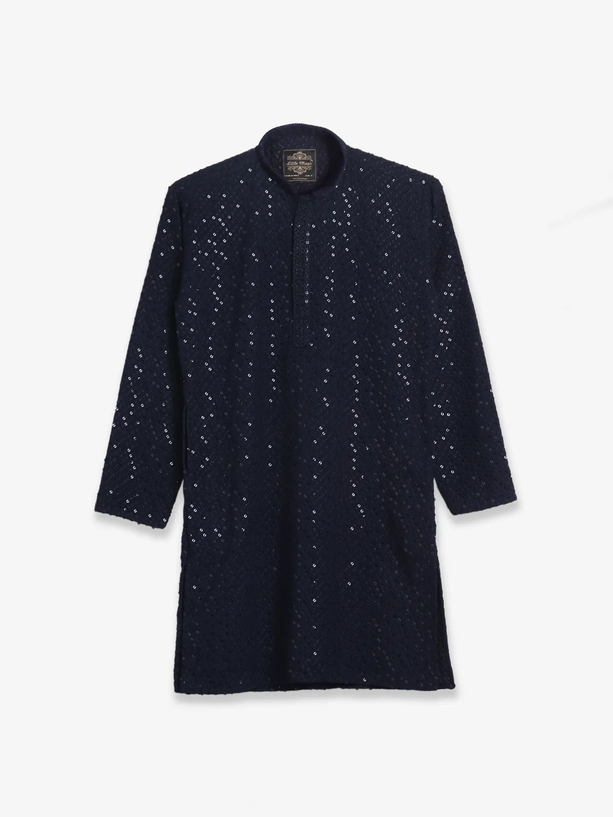 Trendy navy embroidery kurta suit