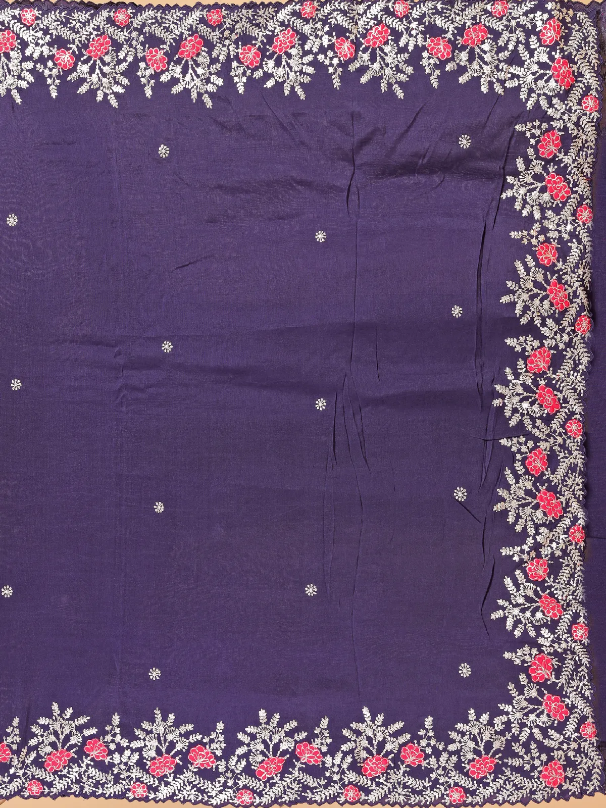 Trendy purple silk saree for party