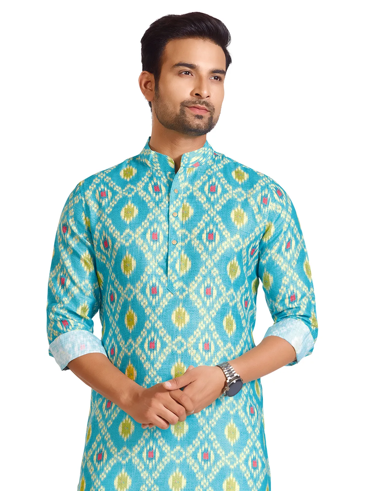 Trendy rama green printed kurta