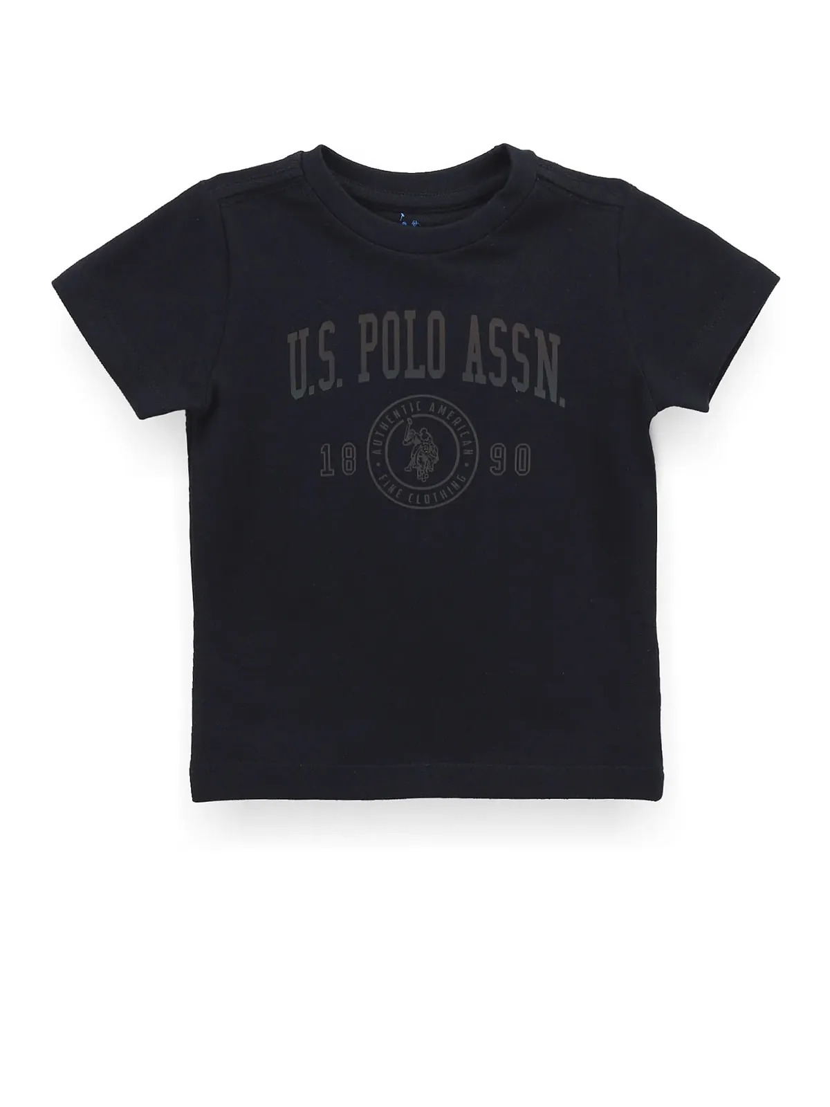 U S POLO ASSN black plain cotton t-shirt