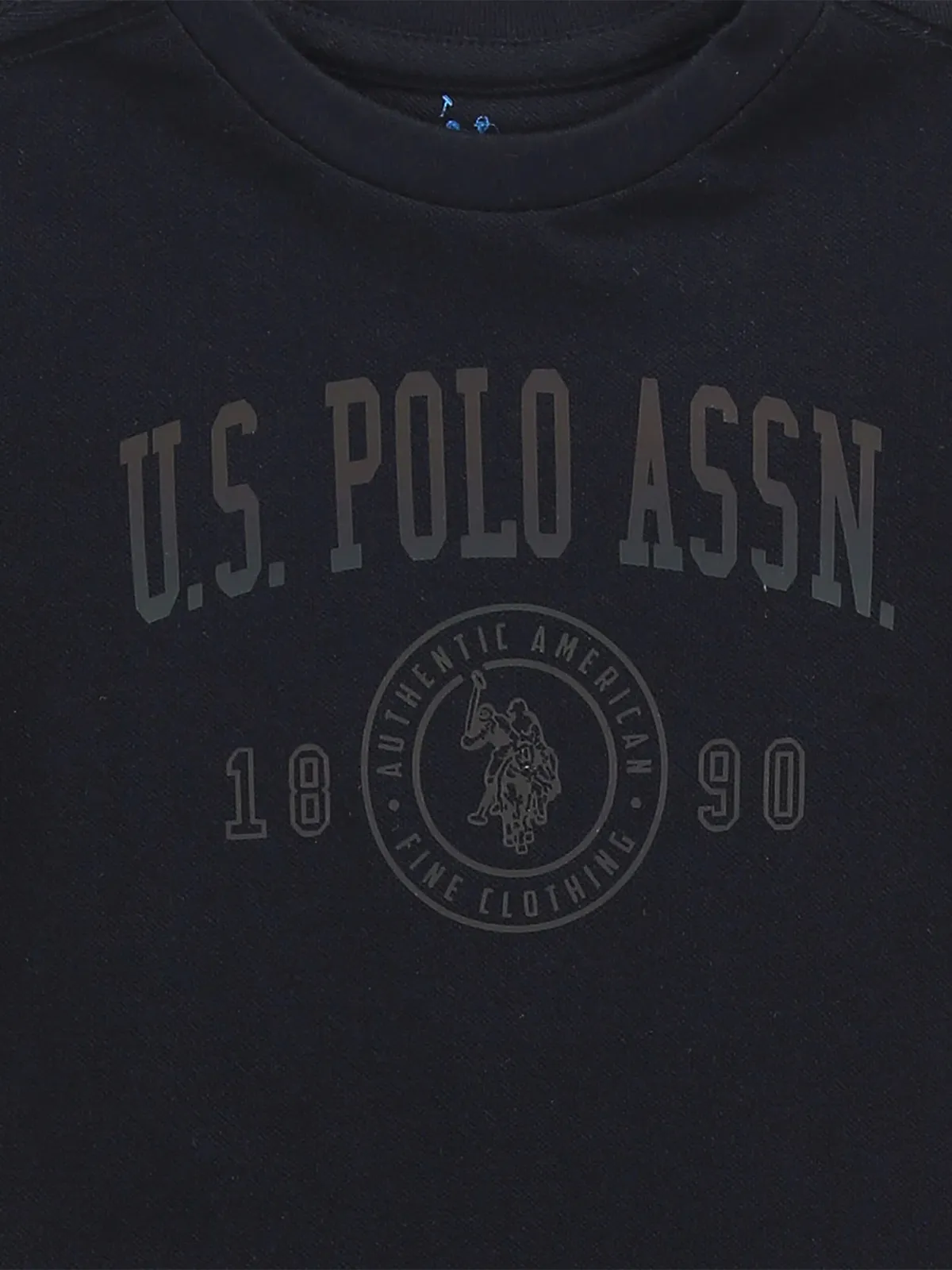 U S POLO ASSN black plain cotton t-shirt