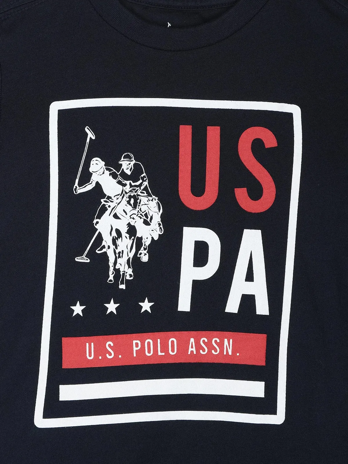 U S POLO ASSN boys navy half sleeves t shirt