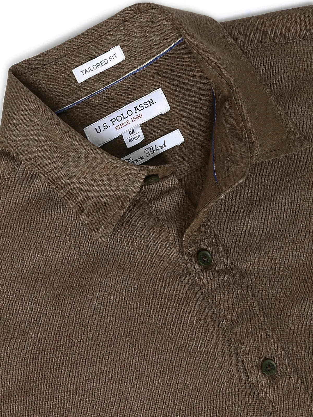 U S POLO ASSN dark brown plain shirt