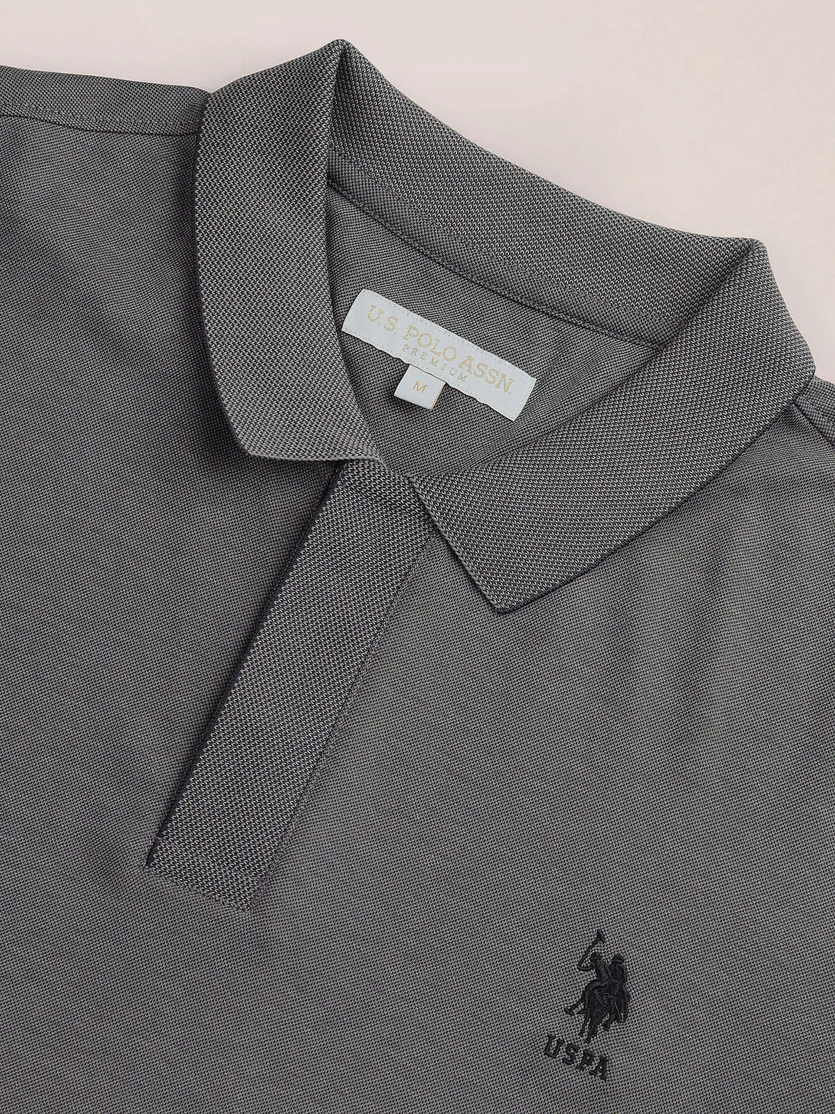 U S POLO ASSN dark grey cotton t-shirt