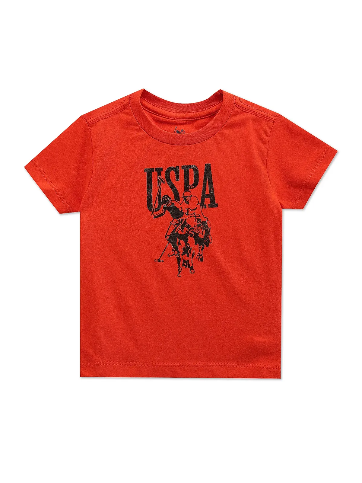 U S POLO ASSN half sleeves orange cotton t shirt