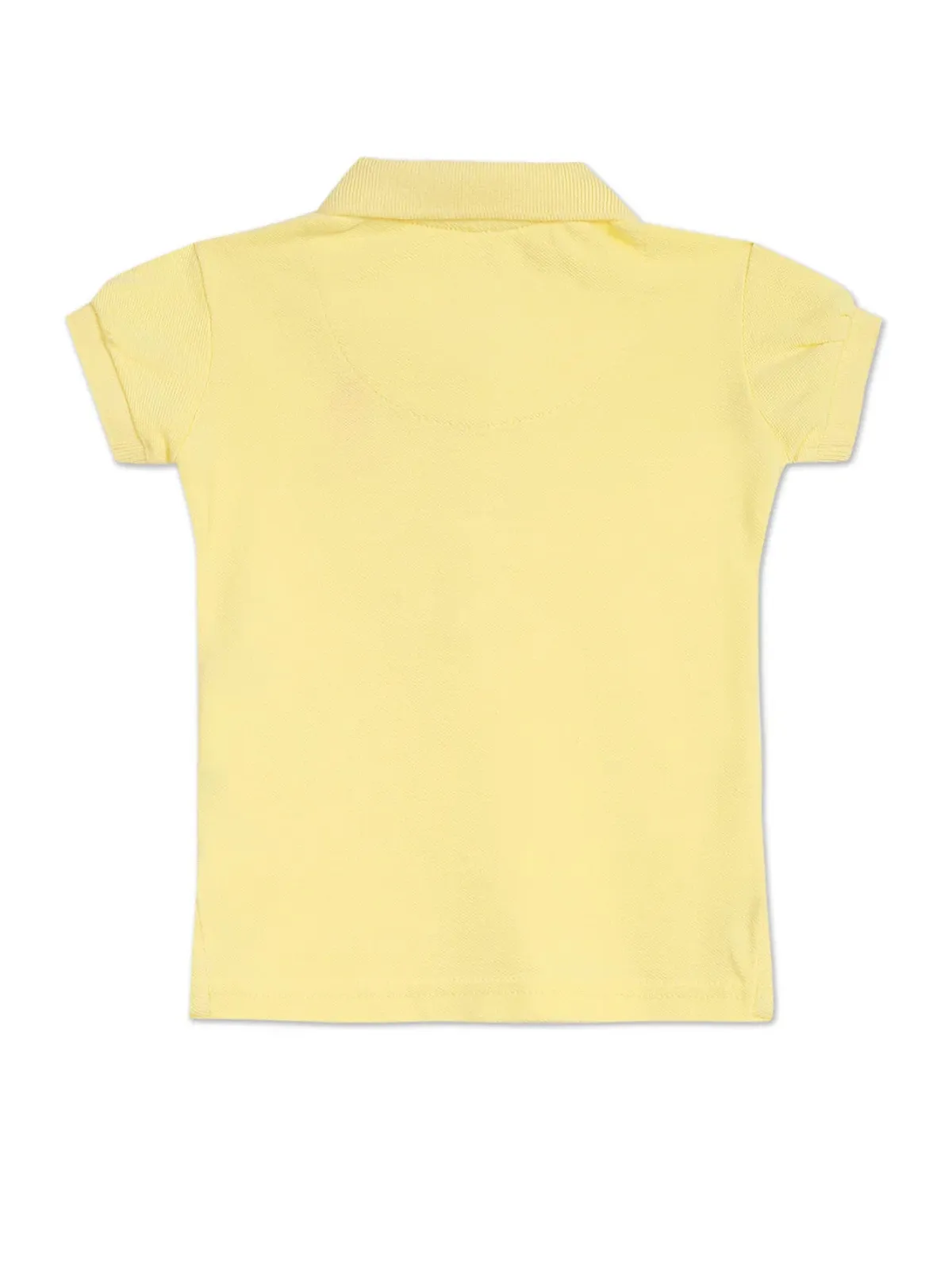 U S POLO ASSN light yellow plain girls t shirt
