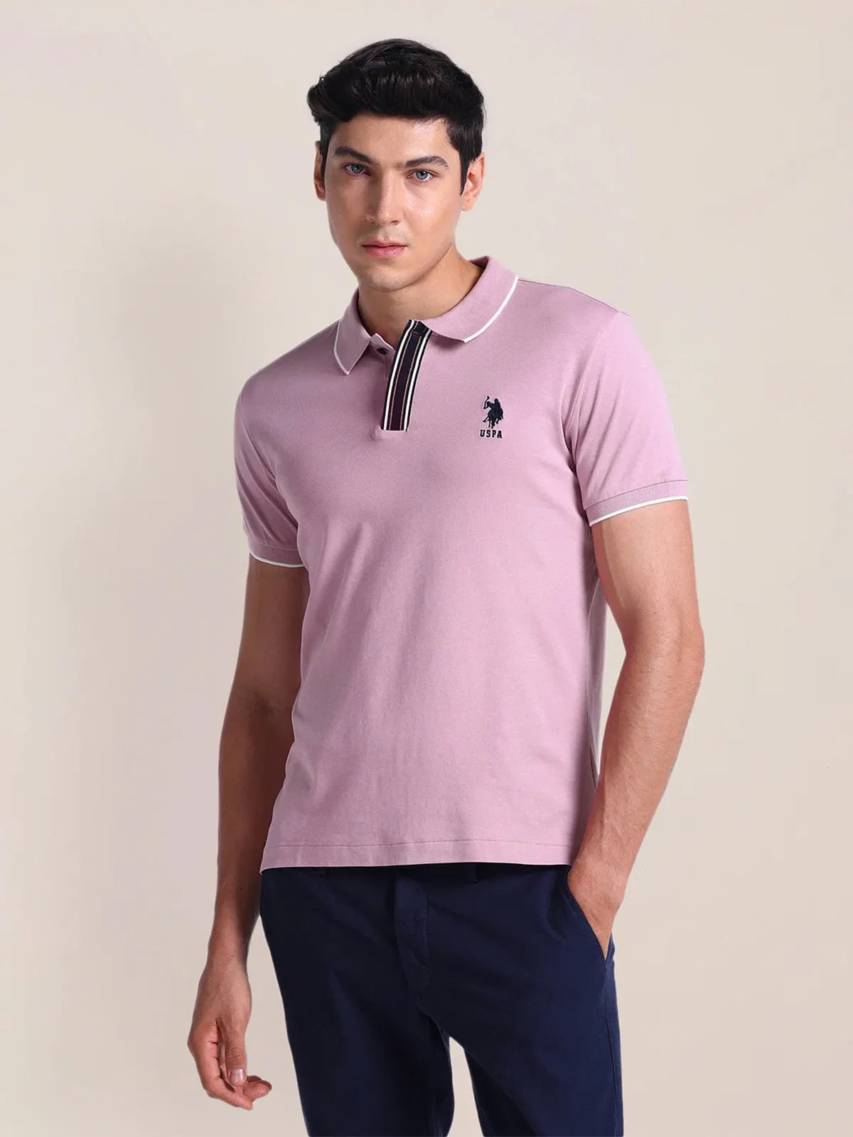 U S POLO ASSN mauve pink cotton t-shirt