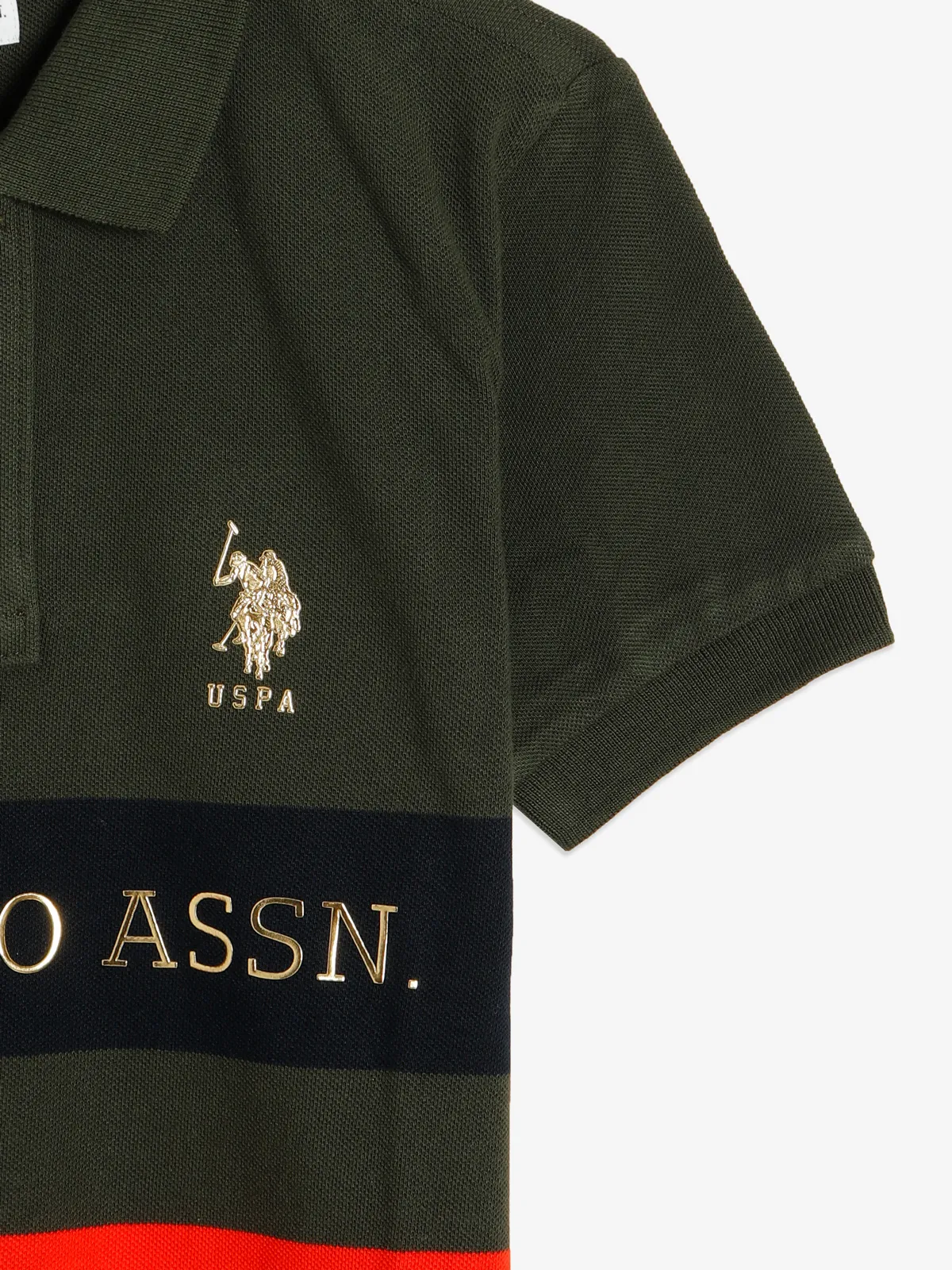 U S POLO ASSN military green polo t shirt