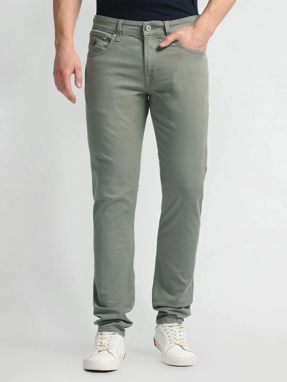 U S POLO ASSN olive solid jeans