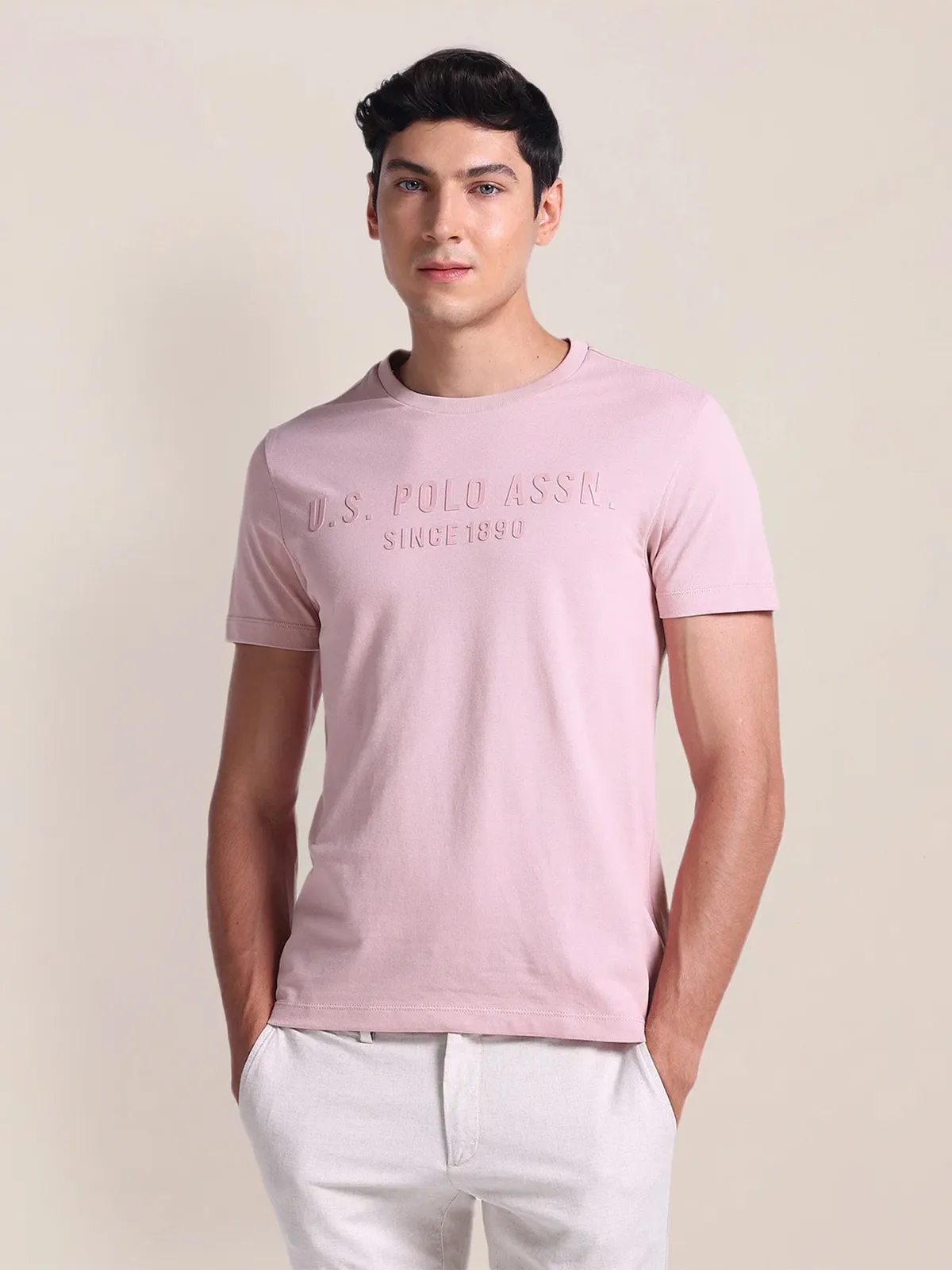 U S POLO ASSN pink cotton t-shirt