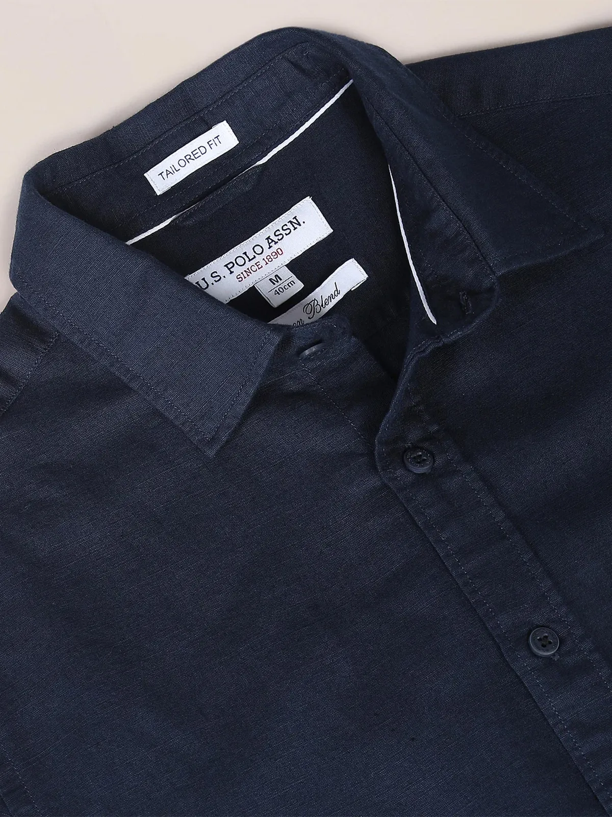 U S POLO ASSN plain navy cotton shirt