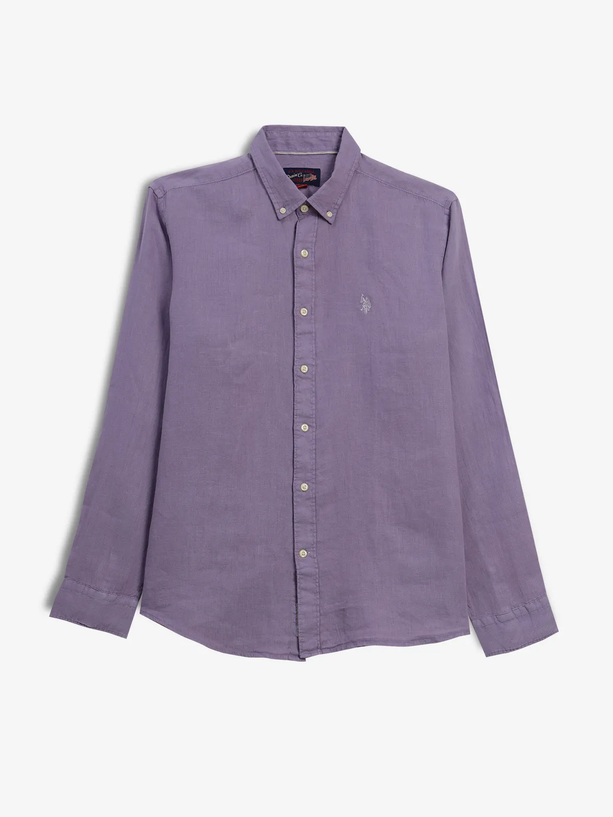 U S POLO ASSN purple plain casual shirt