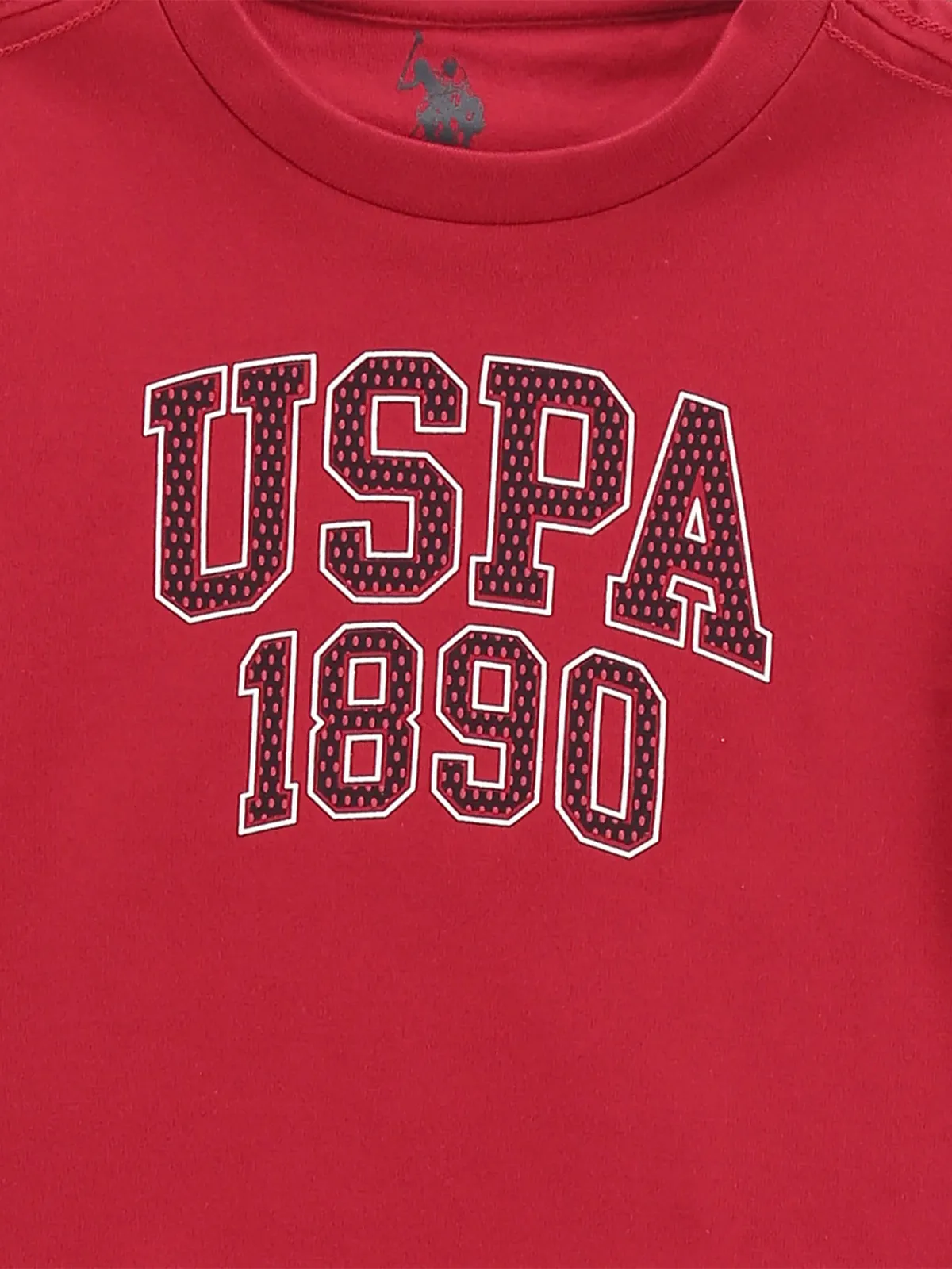 U S POLO ASSN red plain cotton casual t-shirt