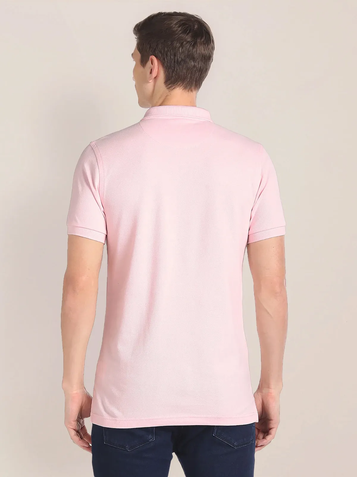 U S POLO Pink ASSN plain polo t shirt