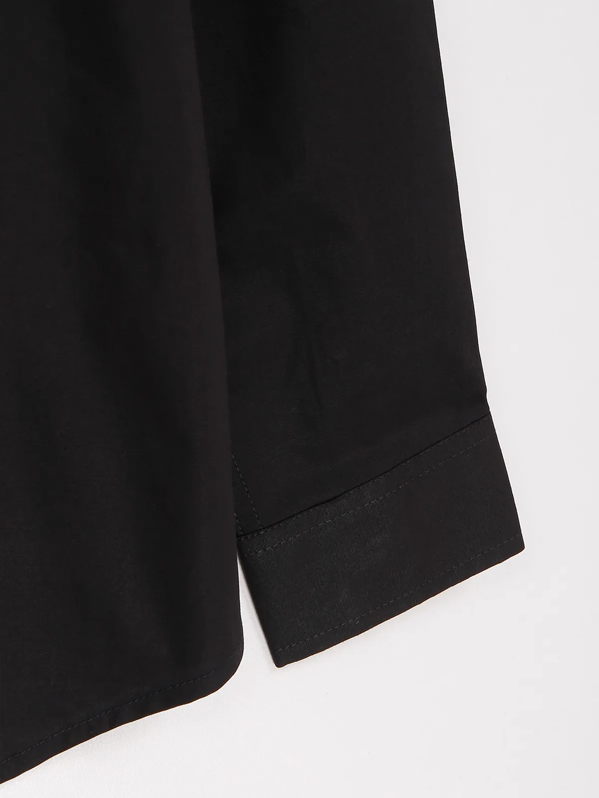 UCB black plain cotton casual shirt
