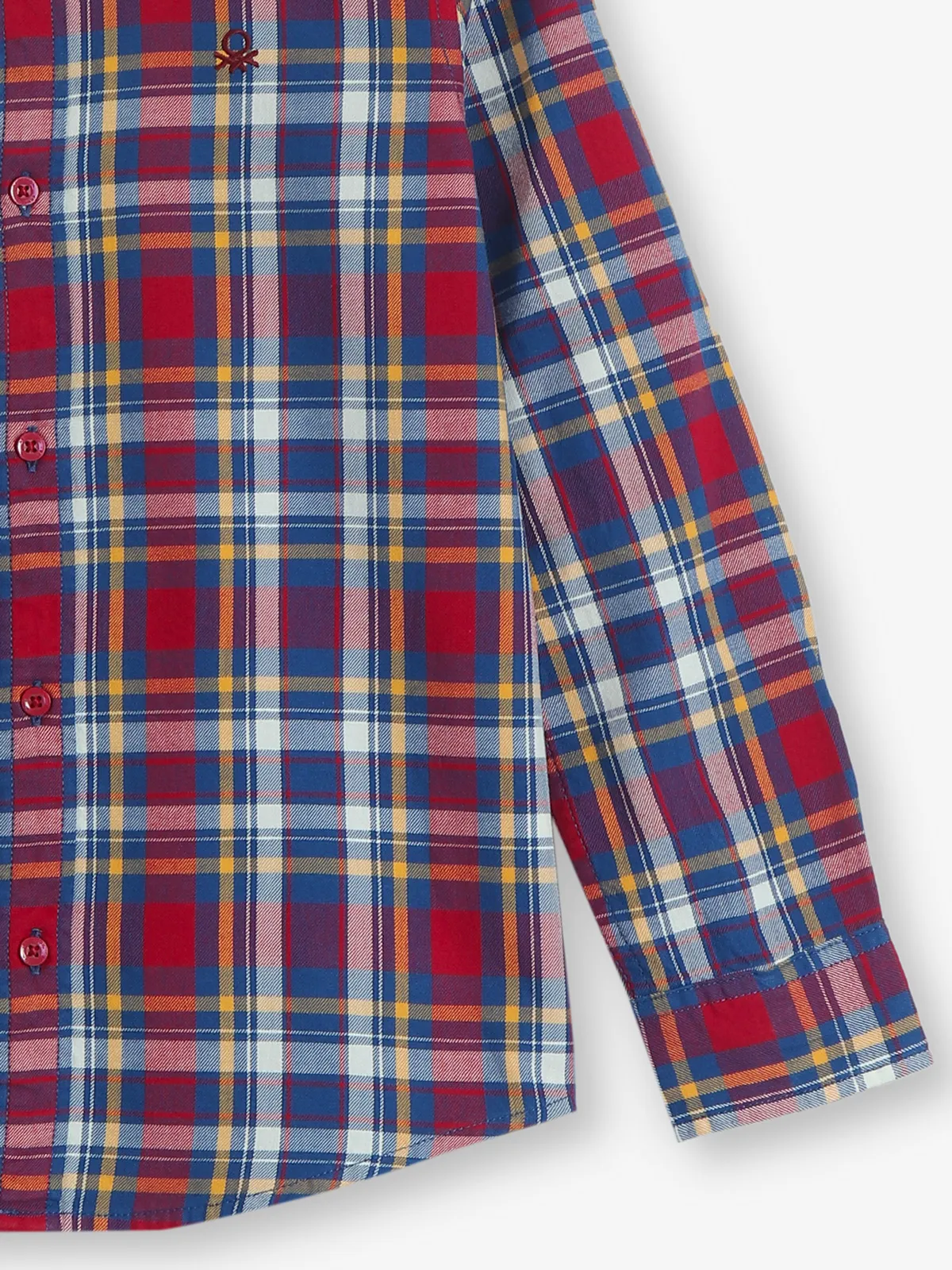 UCB checks cotton maroon shirt