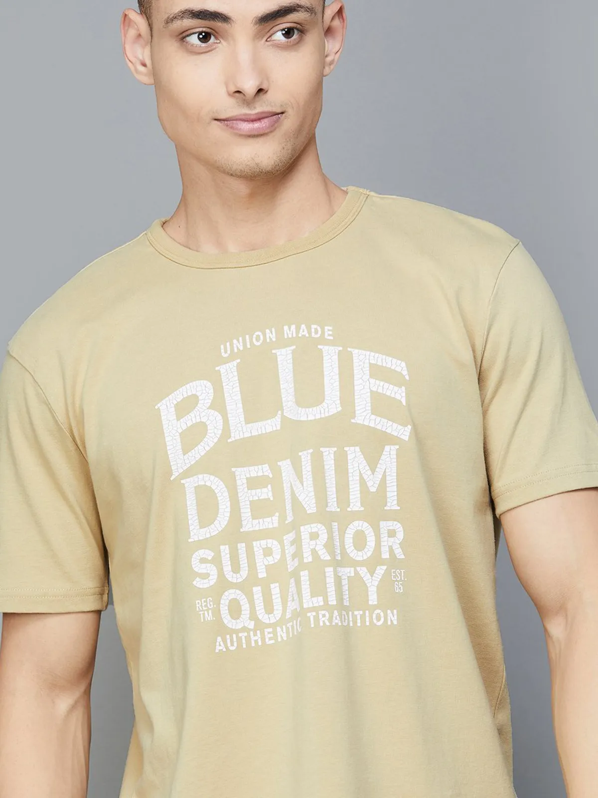 UCB cotton beige printed t-shirt