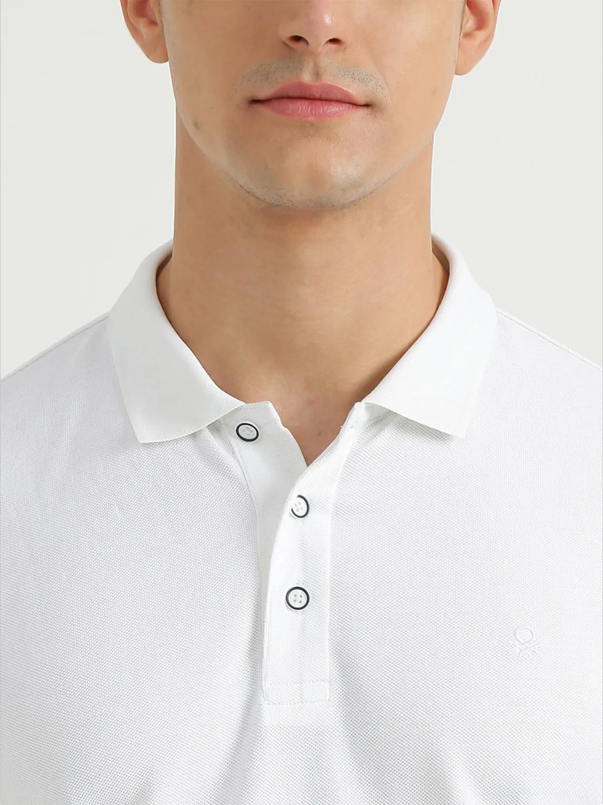 UCB cotton white casual plain polo t shirt