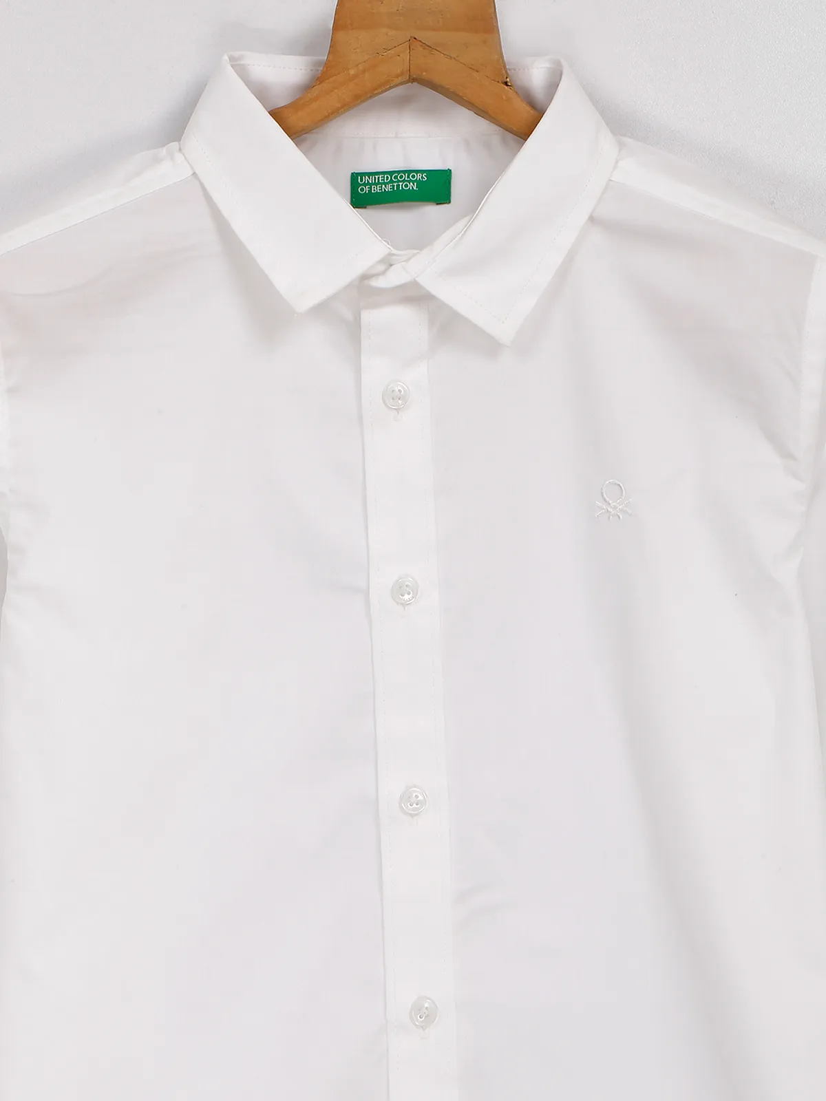 UCB cotton white plain casual shirt