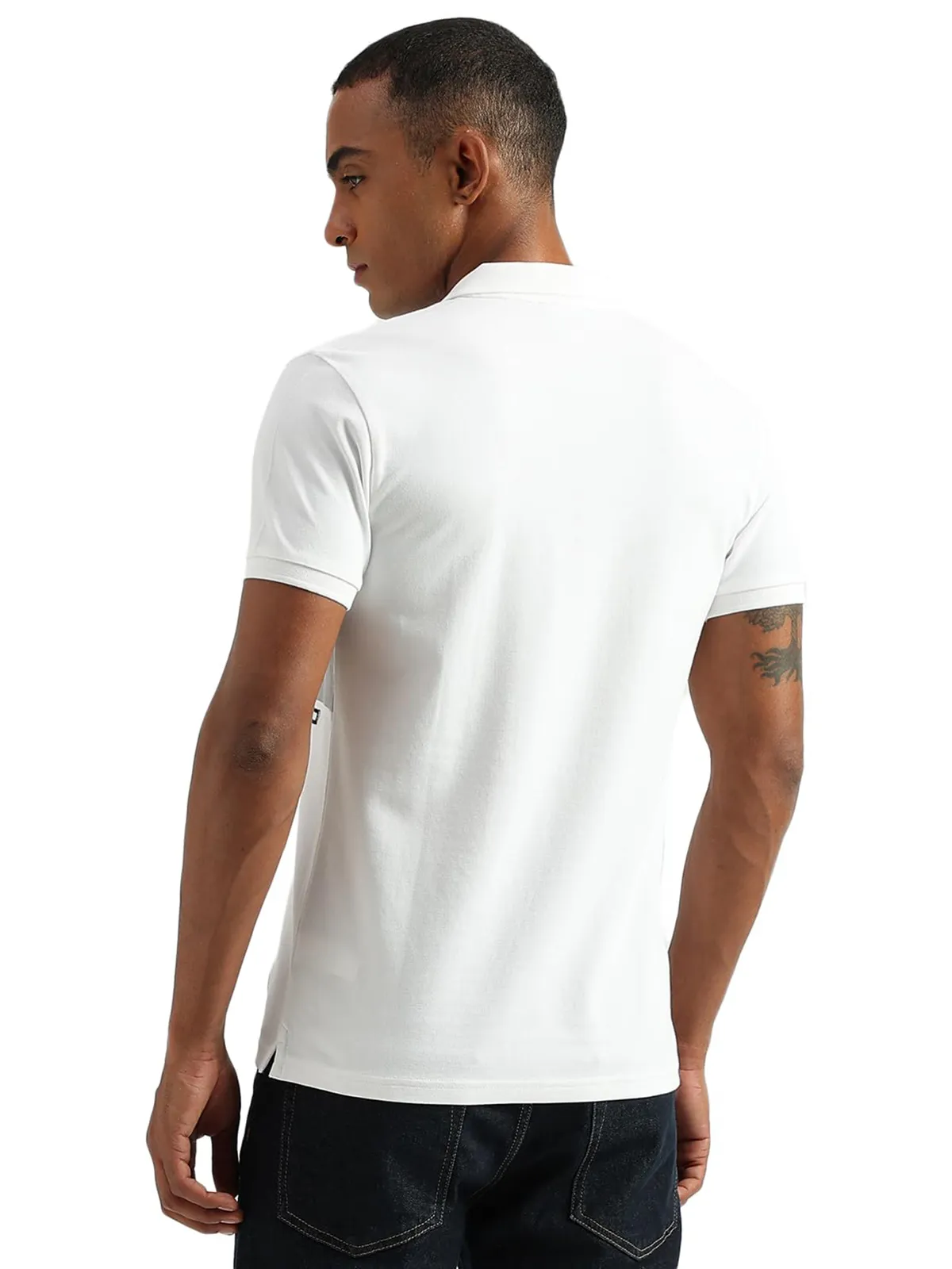 UCB cotton white polo neck t shirt