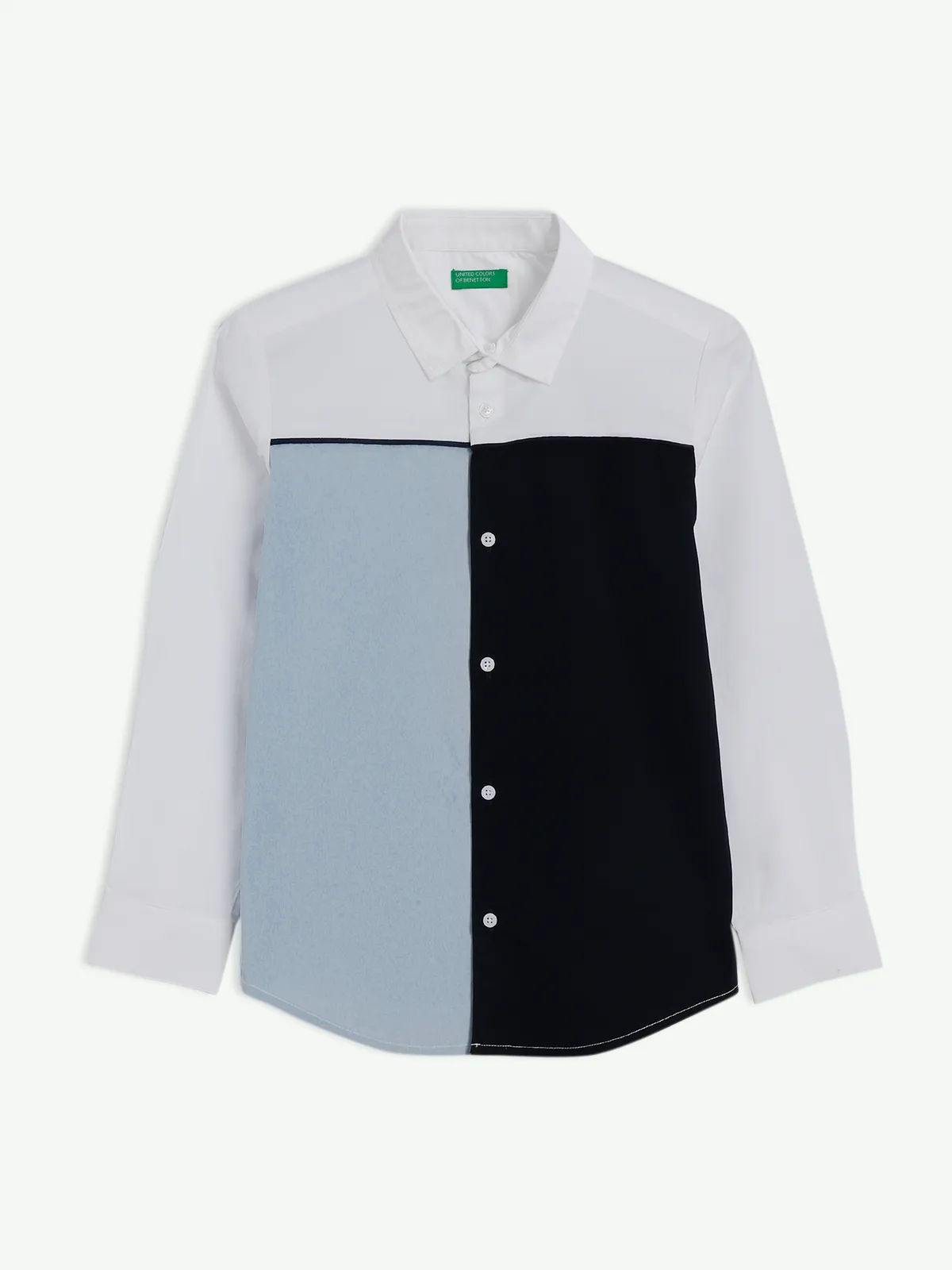 UCB light blue color block shirt