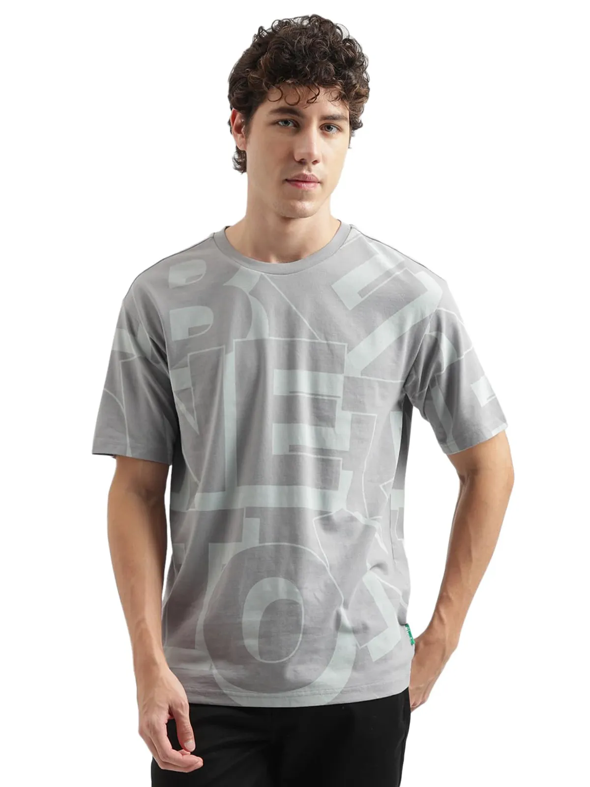 UCB light grey printed cotton t shirt