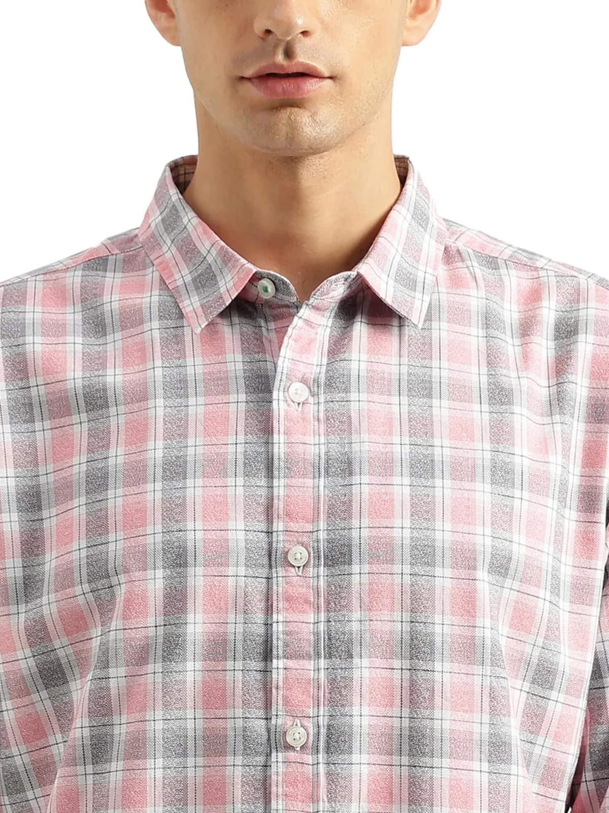 UCB light pink checks shirt