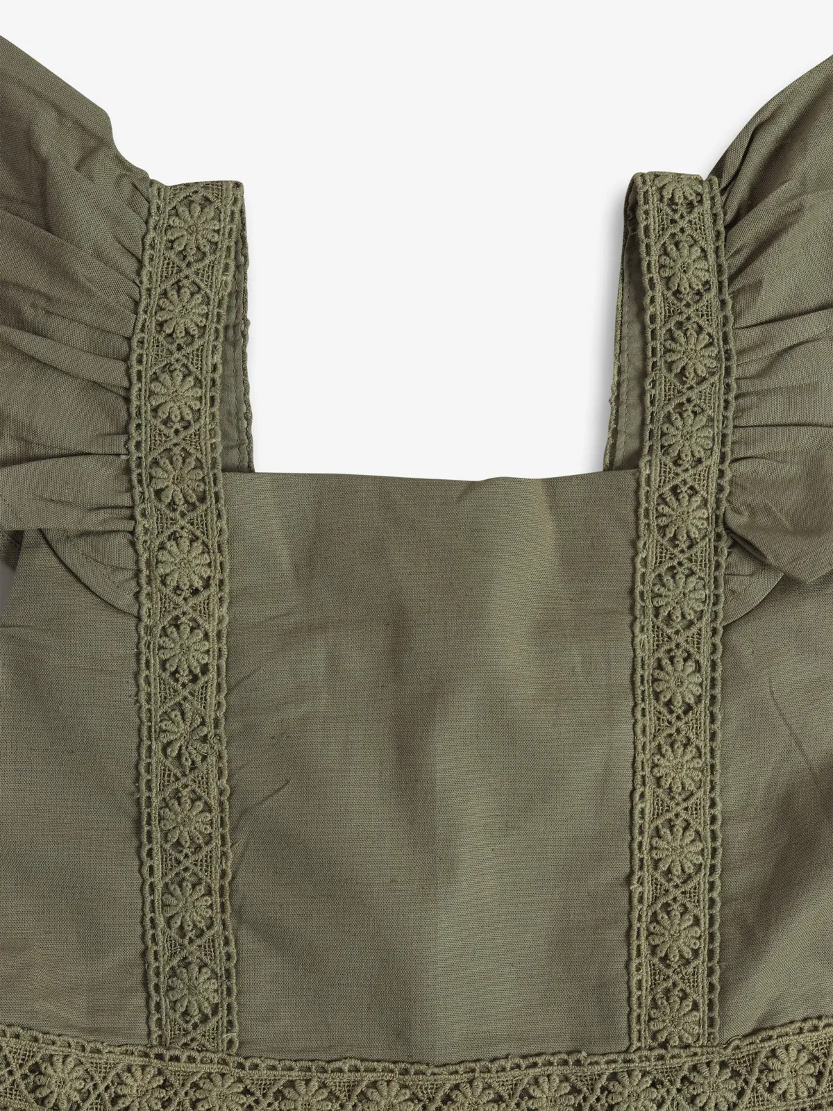 UCB olive cotton plain frock
