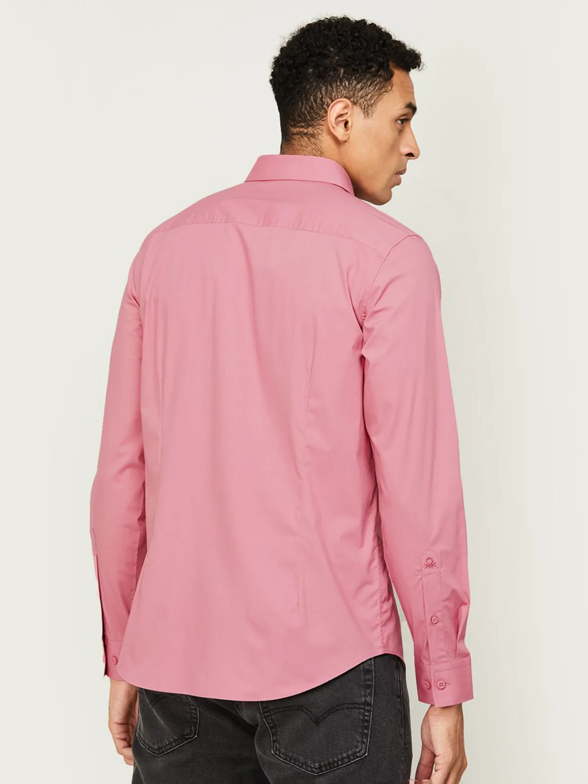 UCB pink plain cotton shirt
