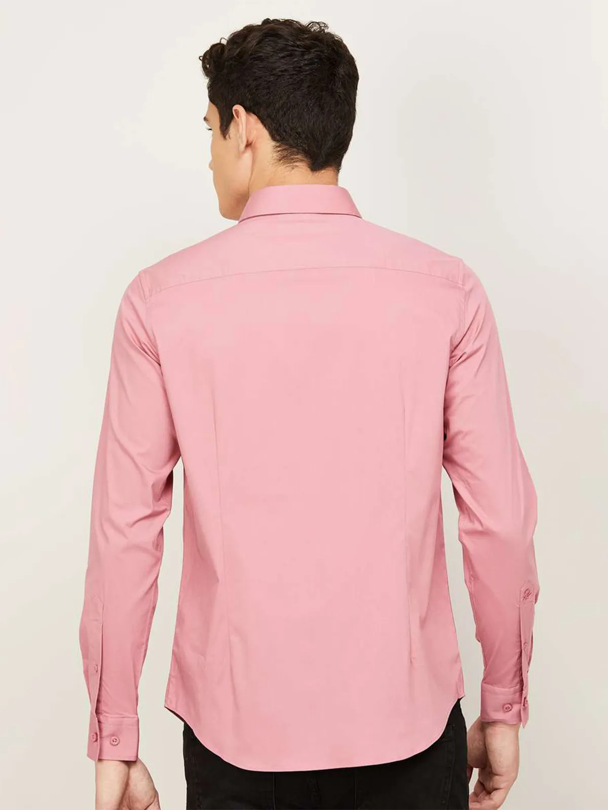 UCB plain cotton shirt in pink for casual wear