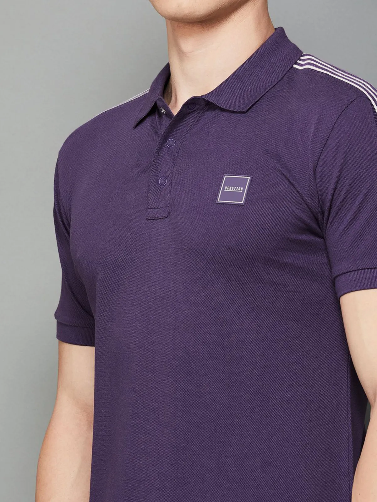 UCB purple cotton plain t-shirt