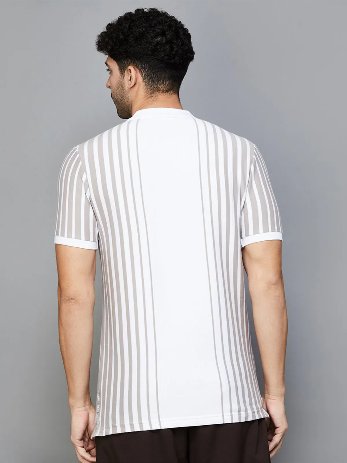 UCB white and brown stripe cotton t-shirt