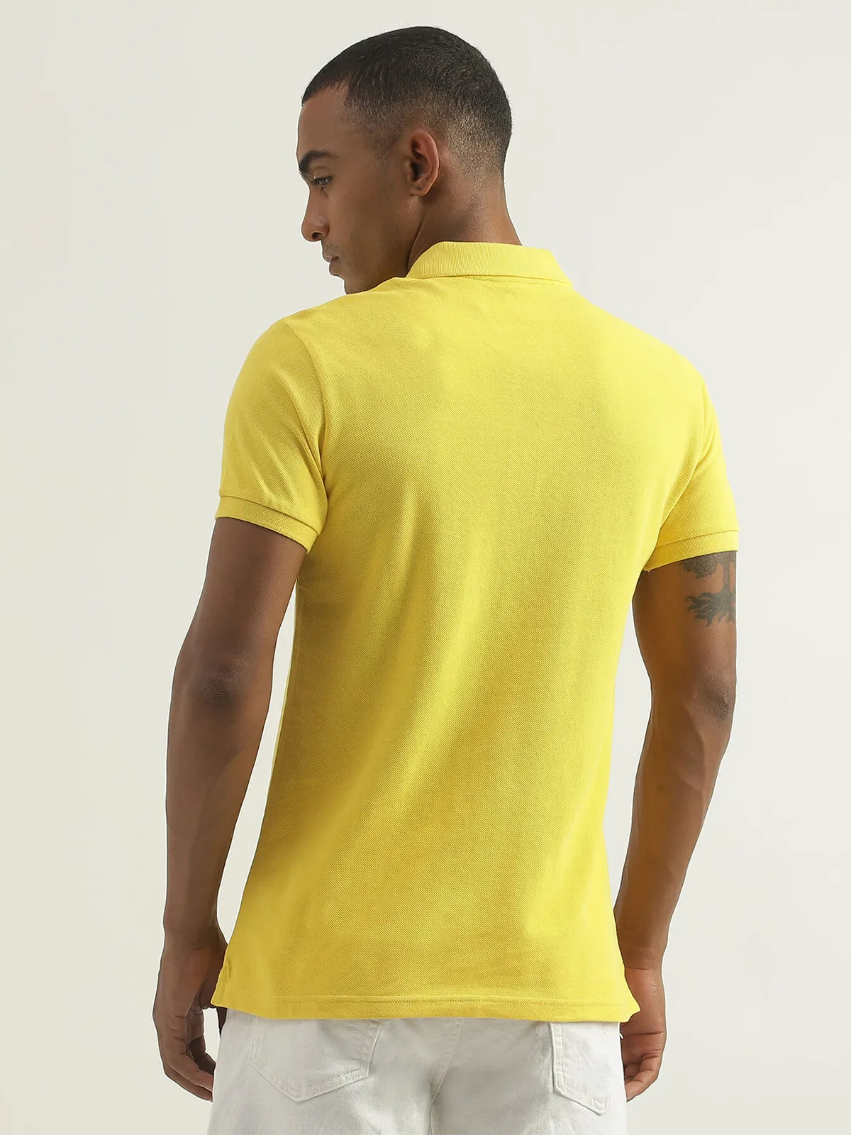 UCB yellow plain half sleeves t shirt