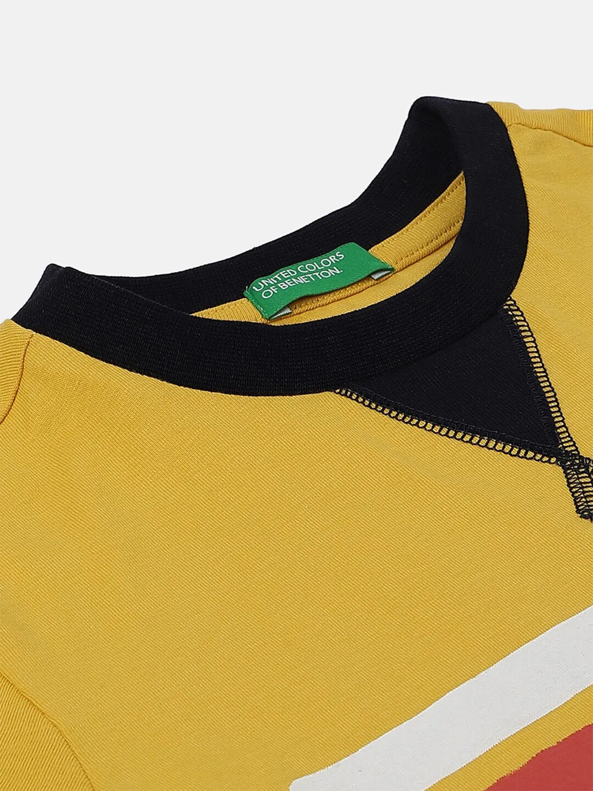 UCB yellow printed cotton t shirt