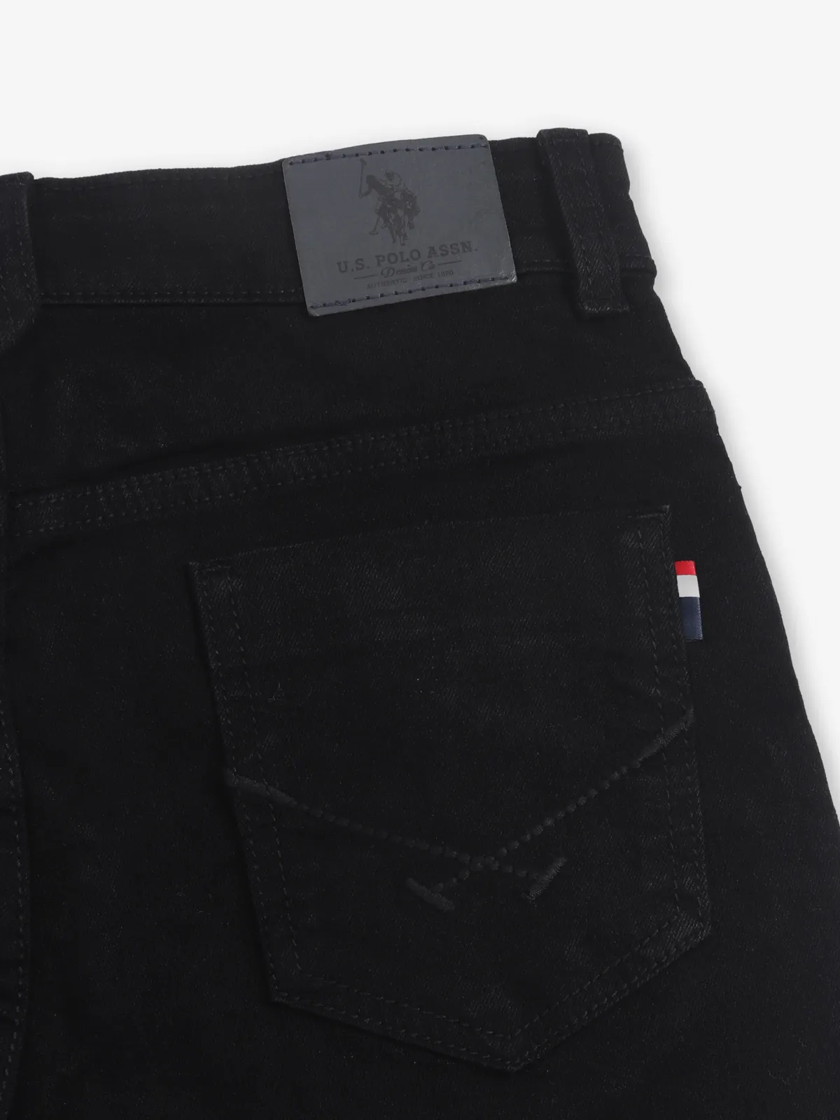 US POLO solid black slim fit jeans