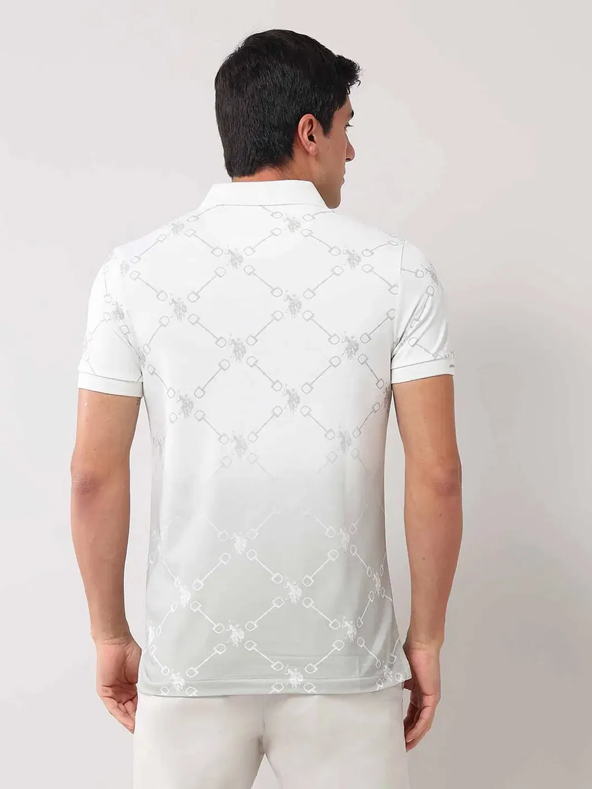US POLO white cotton slim fit t- shirt