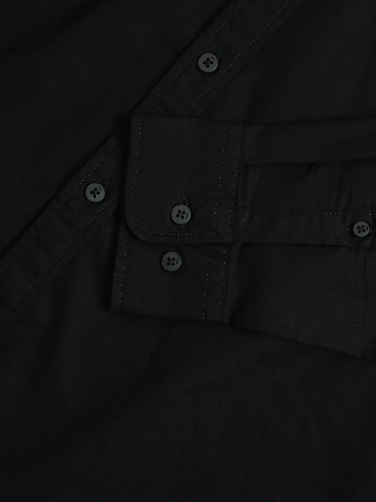 Van Heusen black cotton plain shirt