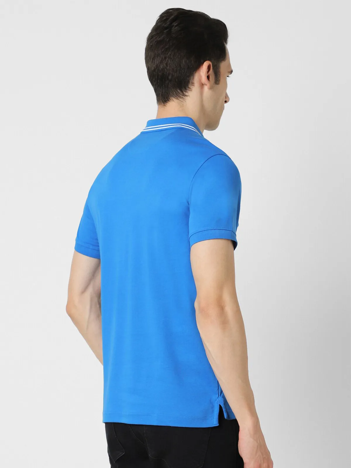 VAN HEUSEN blue plain cotton t-shirt