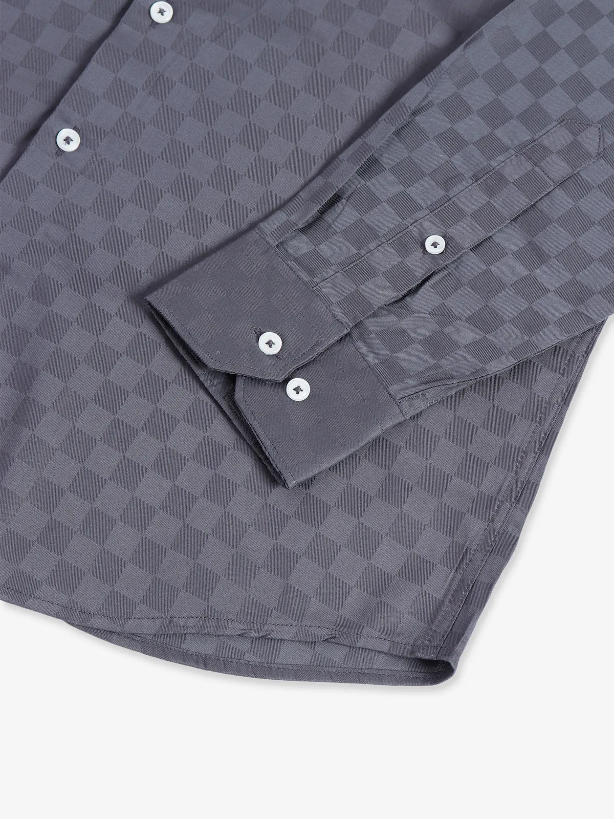 Van Heusen cotton grey full sleeves shirt