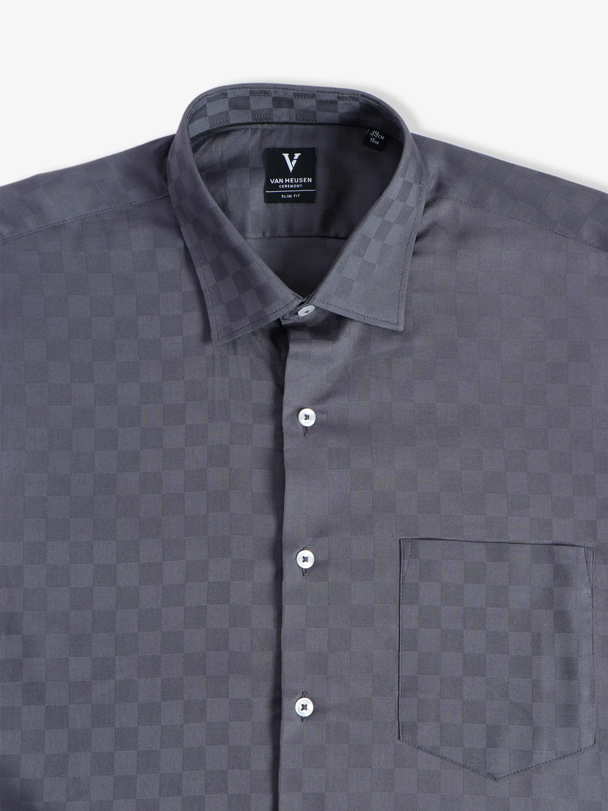 Van Heusen cotton grey full sleeves shirt