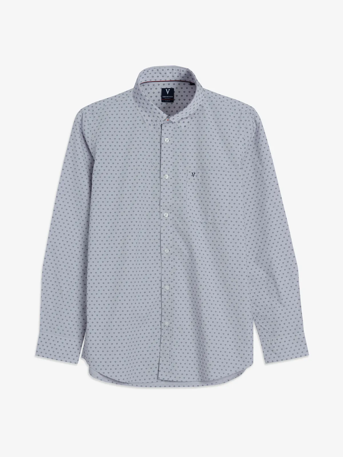 Van Heusen light grey printed shirt