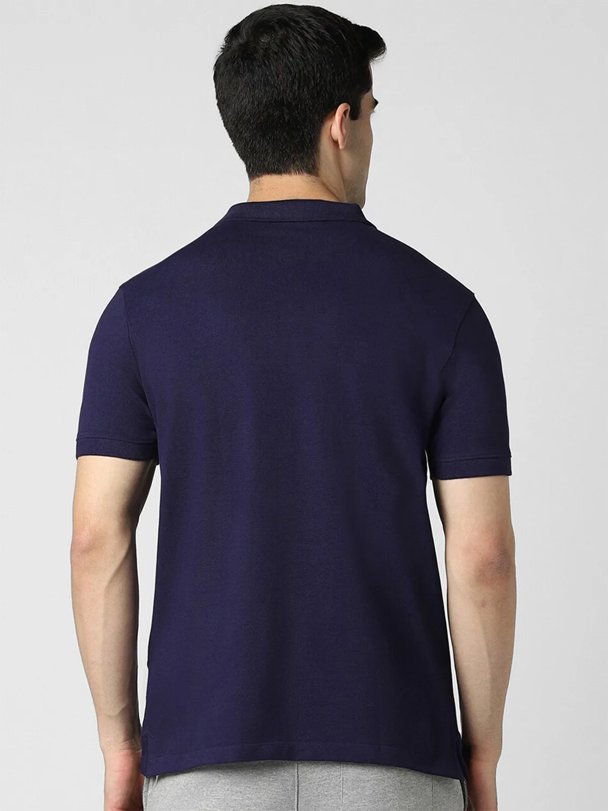 VAN HEUSEN navy plain polo t-shirt