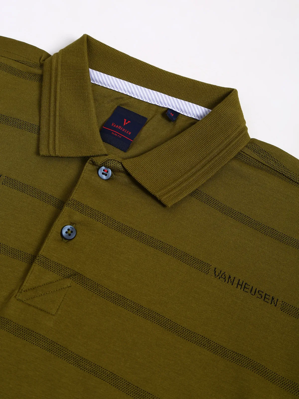 Van Heusen olive stripe cotton t shirt