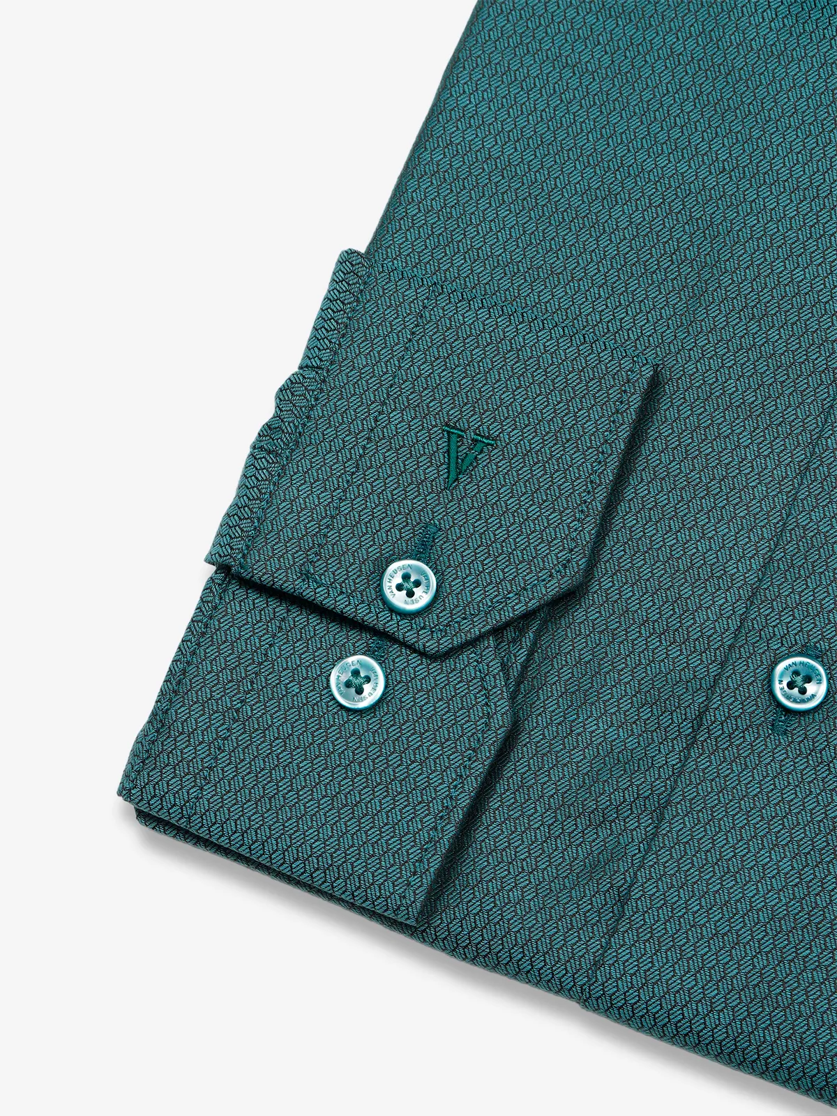 Van Heusen rama green texture shirt
