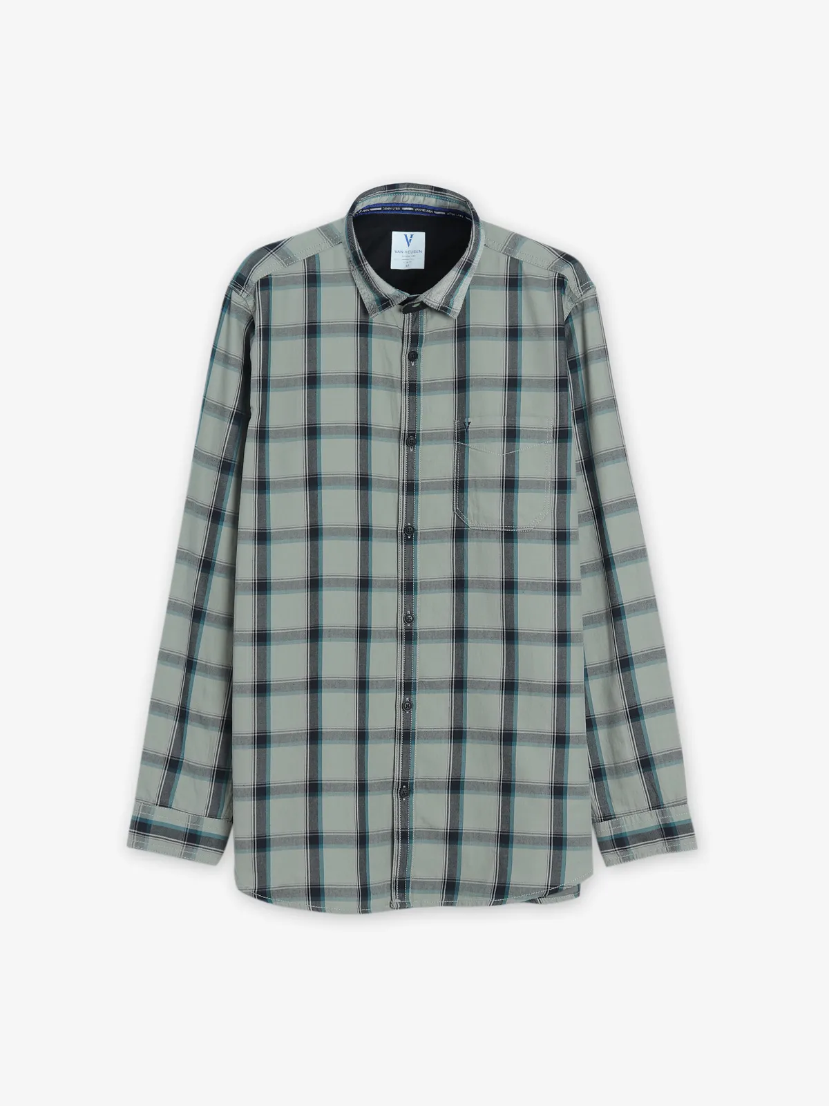 Van Heusen sage green checks shirt