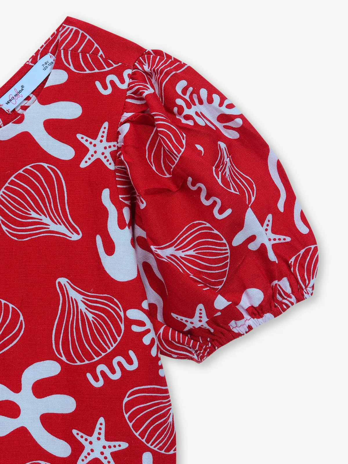 VERO MODA printed red cotton crop top