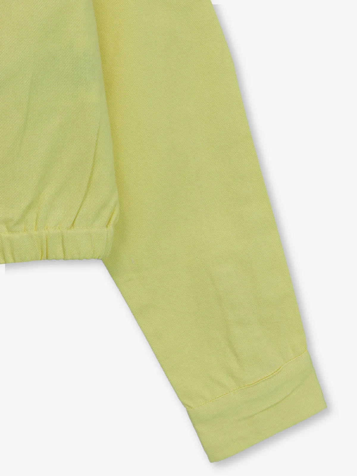 VERO MODA printed yellow cotton crop shirt