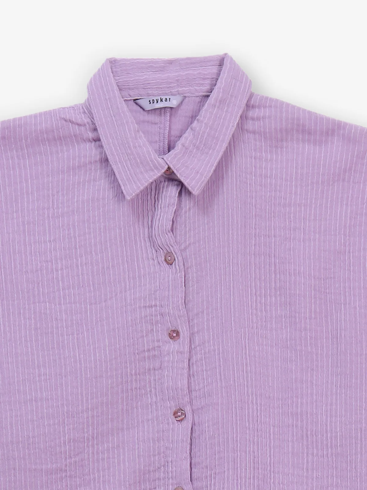 Violet cotton shirt with stripe
