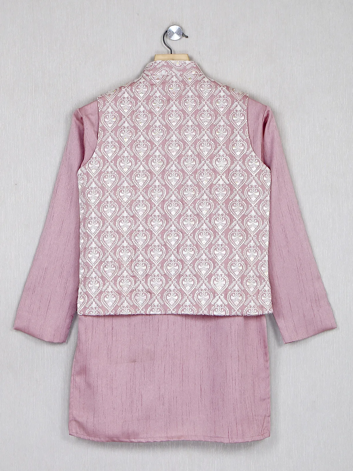 Wedding wear dusty pink cotton waistcoat set