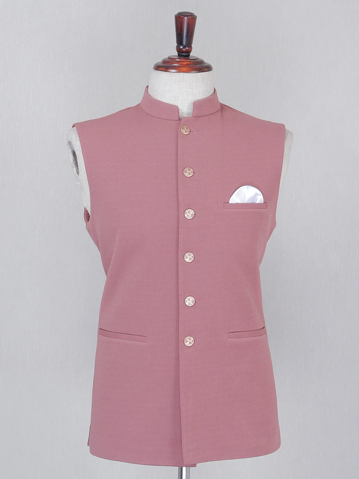 Wedding wear onion pink terry rayon waistcoat